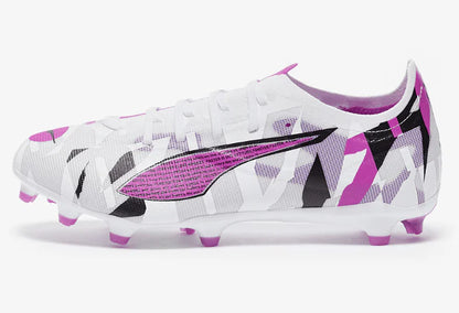 PUMA Ultra 5 Match Forever FG AG Firm Multi Ground Soccer Cleats White Pure Magenta