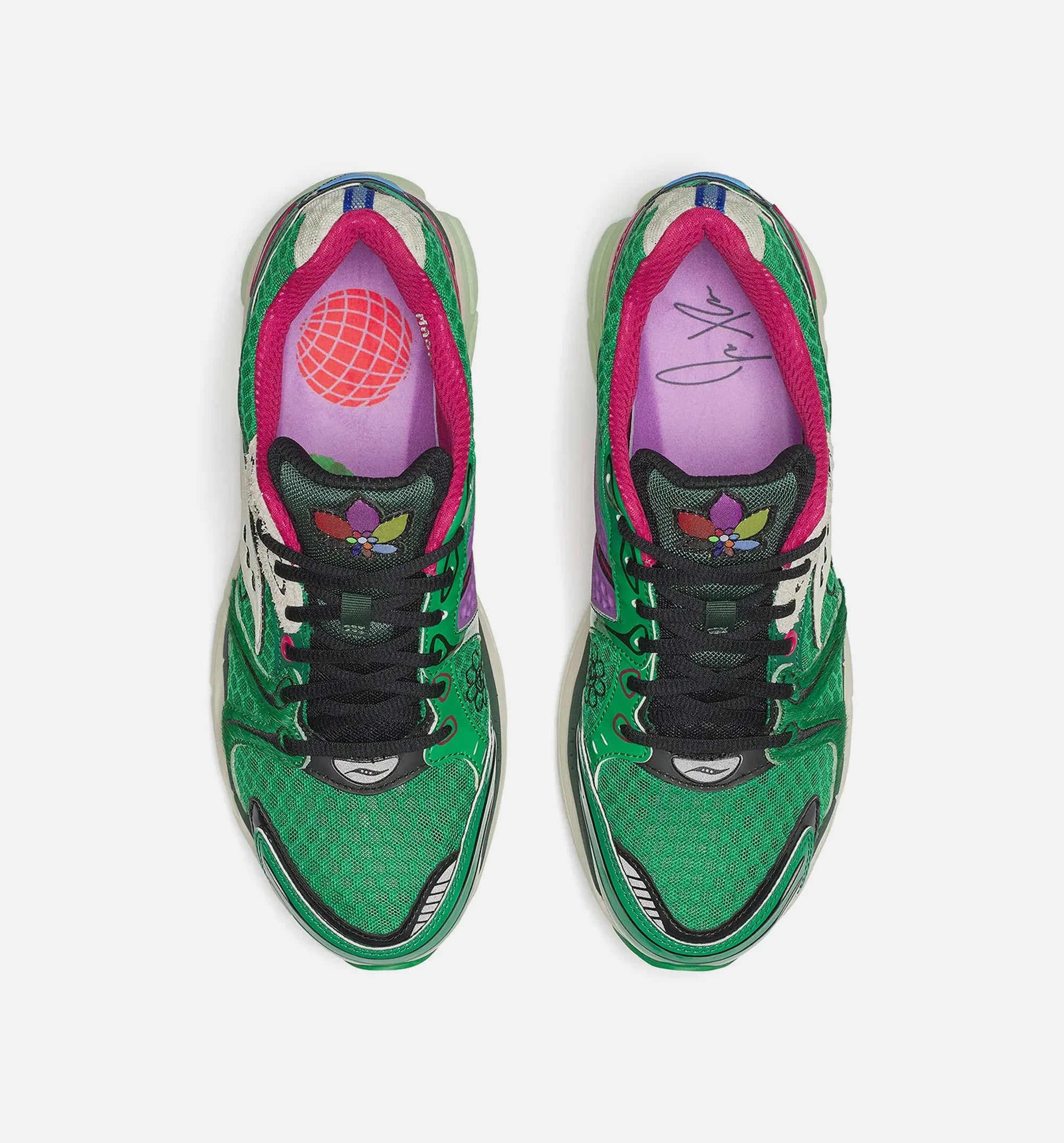 Jaetips x Saucony Progrid Triumph 4 Sugar Maple Mens Lifestyle Shoes Green Pink Multi Color