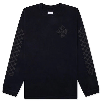 Rhude Cross Logo L S Tee Vintage Black