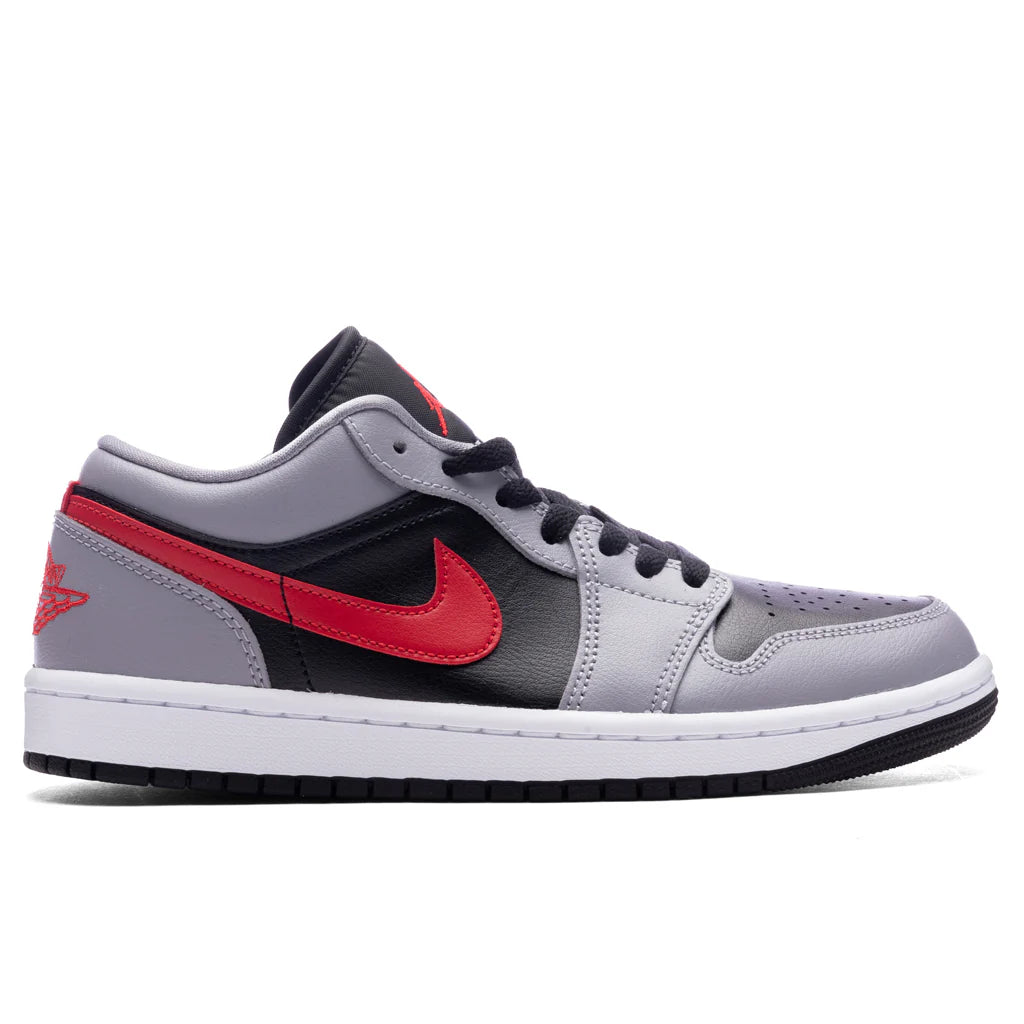 Womens Air Jordan 1 Low Cement Grey Fire Red Black