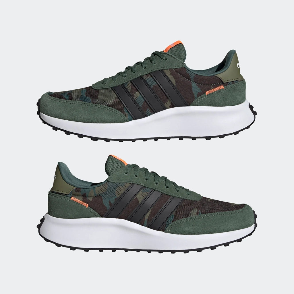 adidas Run 70s Lifestyle Running Shoes Green Oxide Black Screaming Orange