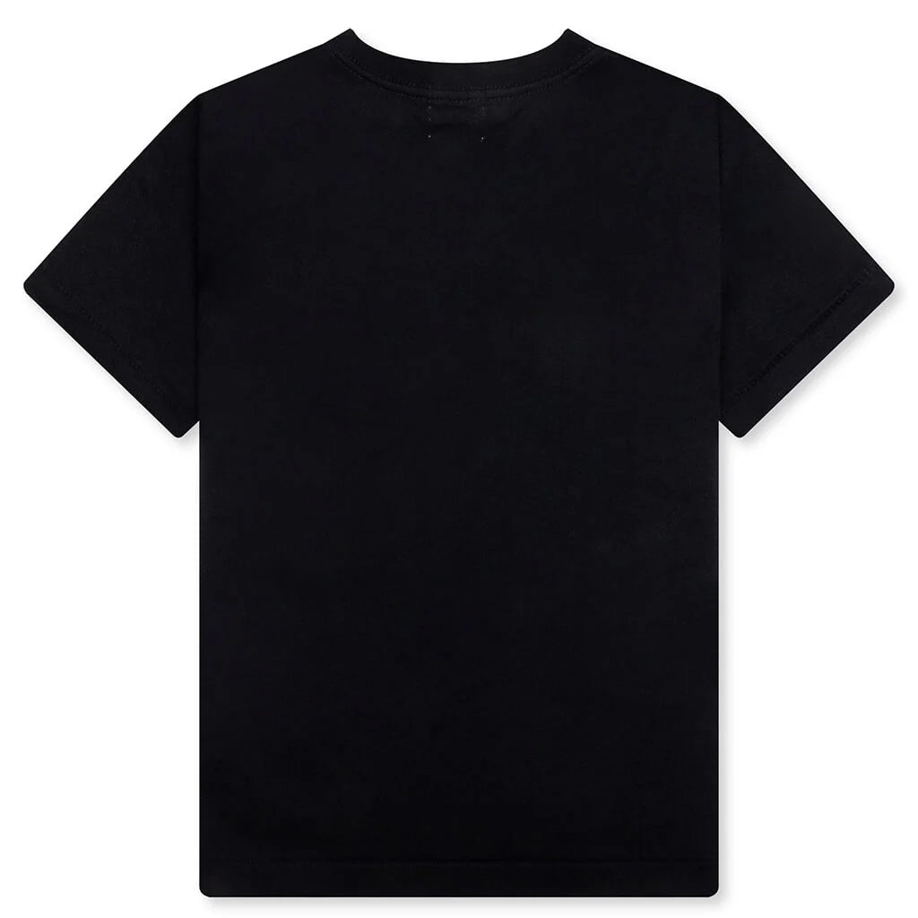 Kids ABC Camo Milo on Big Ape Tee Black Green
