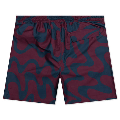 Splashed Swim Shorts Burgundy