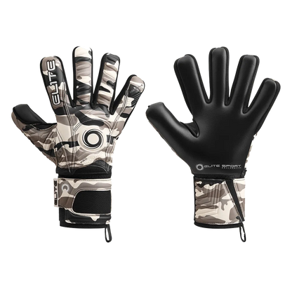 Elite Sport Combat N Goalkeeper Soccer Gloves Black White Grey