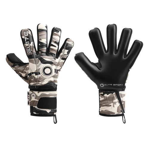 Elite Sport Combat N Goalkeeper Soccer Gloves Black White Grey
