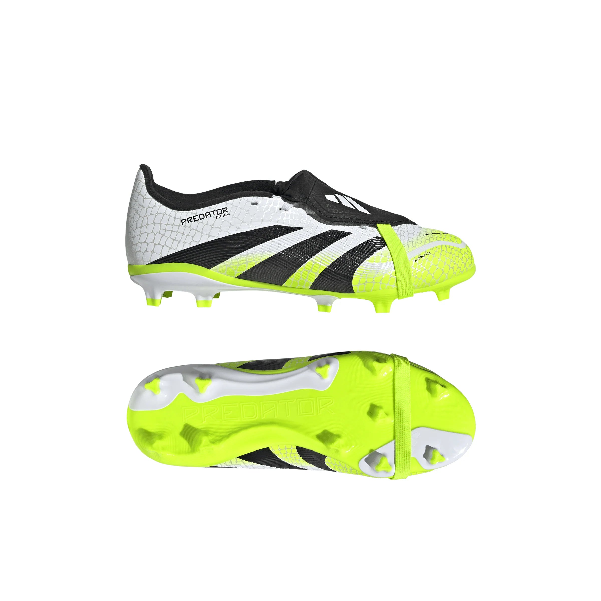 adidas Predator League Fold Over Tongue Youth Firm Multi Ground Soccer Cleats White Black