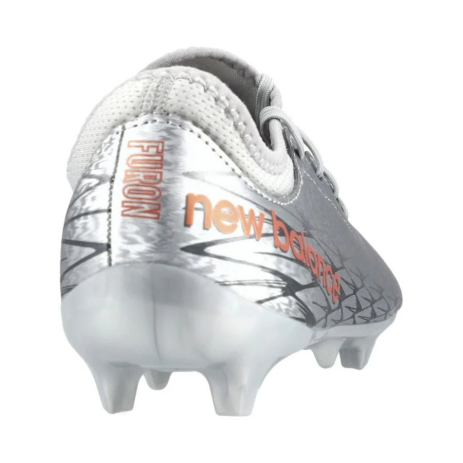 New Balance Kids Furon V7 Dispatch JR FG Firm Ground Soccer Cleats Silver