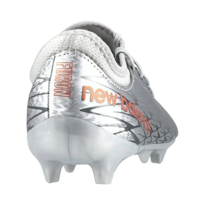 New Balance Kids Furon V7 Dispatch JR FG Firm Ground Soccer Cleats Silver