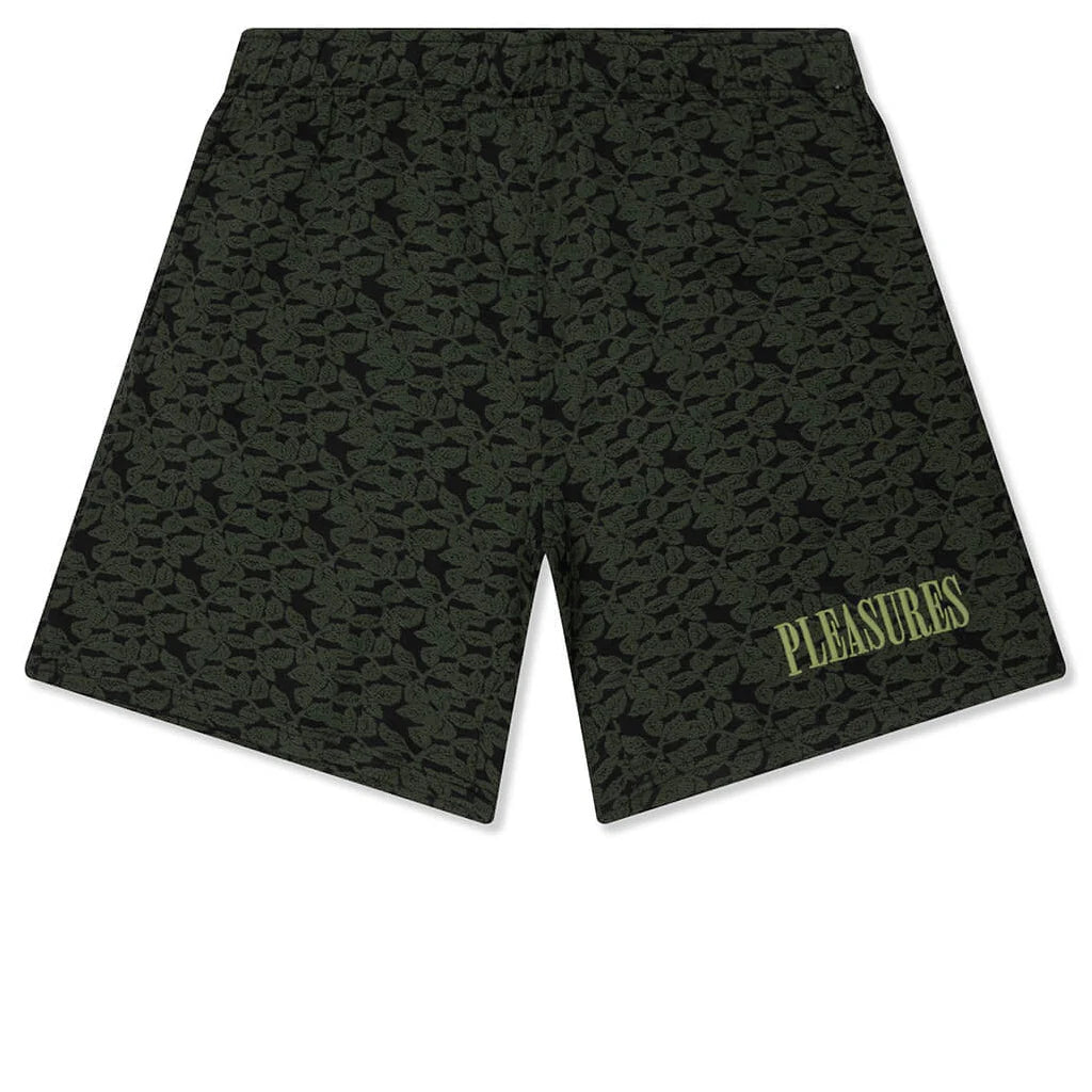 Leaf Jacquard Shorts Dark Olive