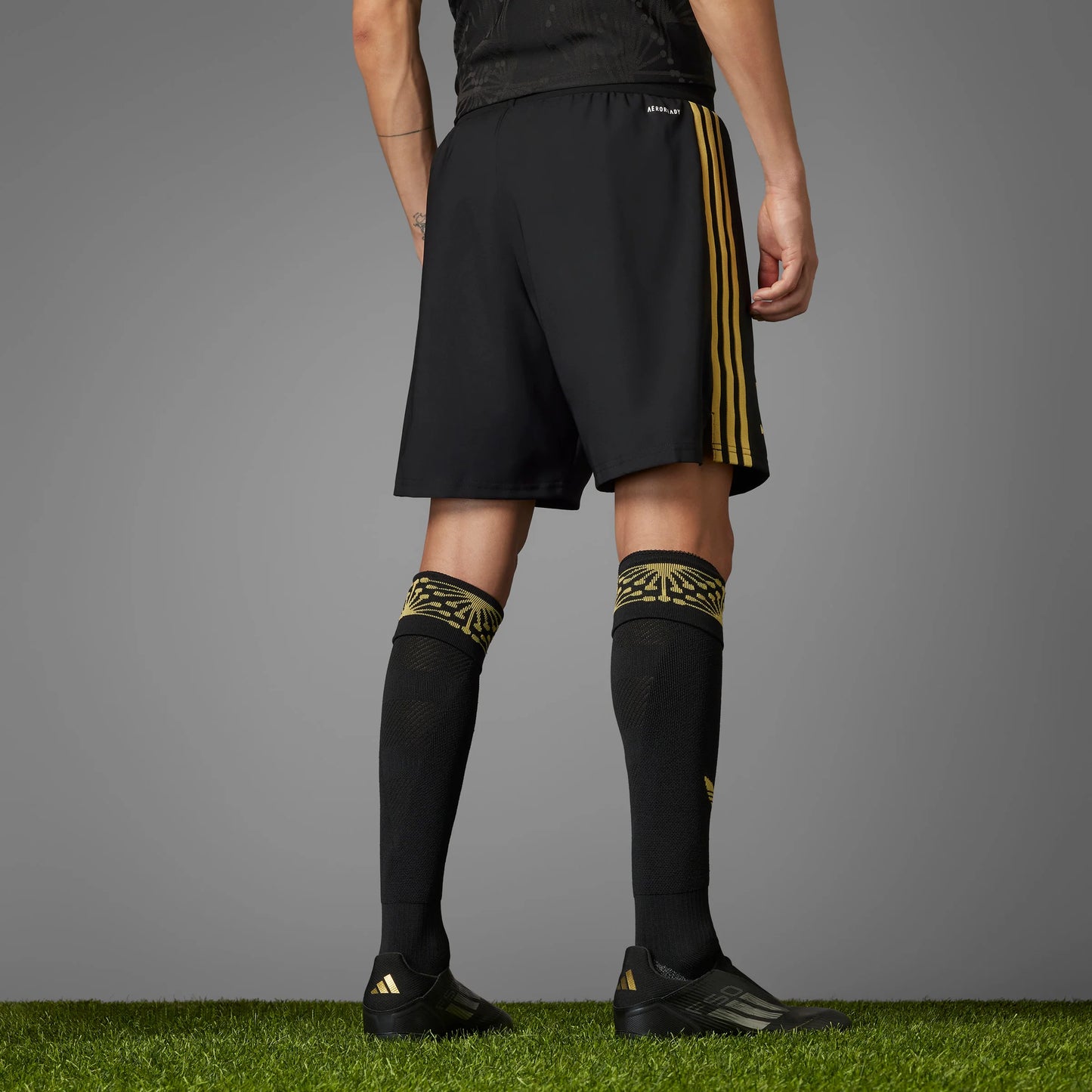 adidas Mexico 25 Gold Mens Soccer Shorts Black