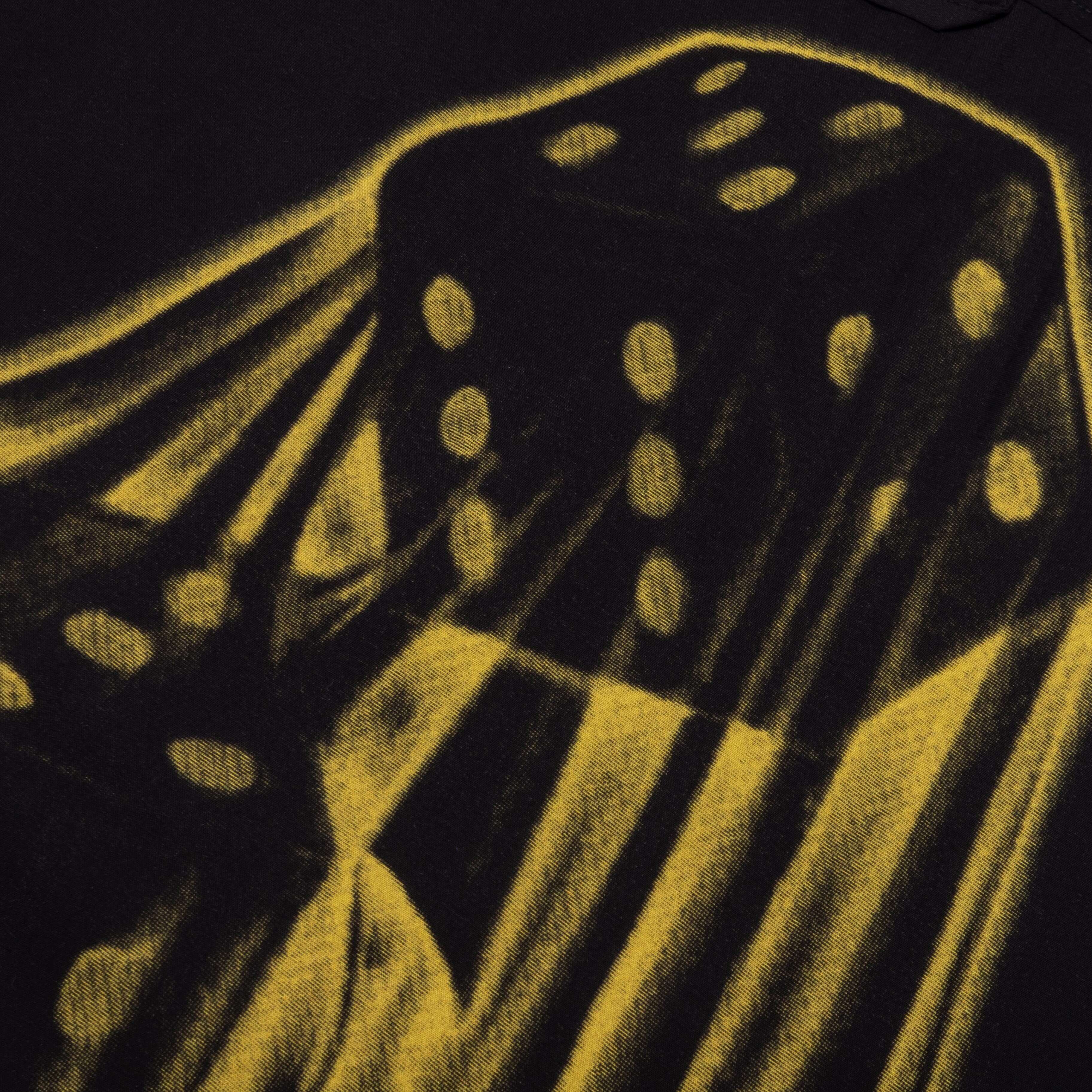 Dice Printed Rayon Camp Shirt Black