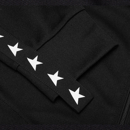 Star Zipped Track Jacket Black White