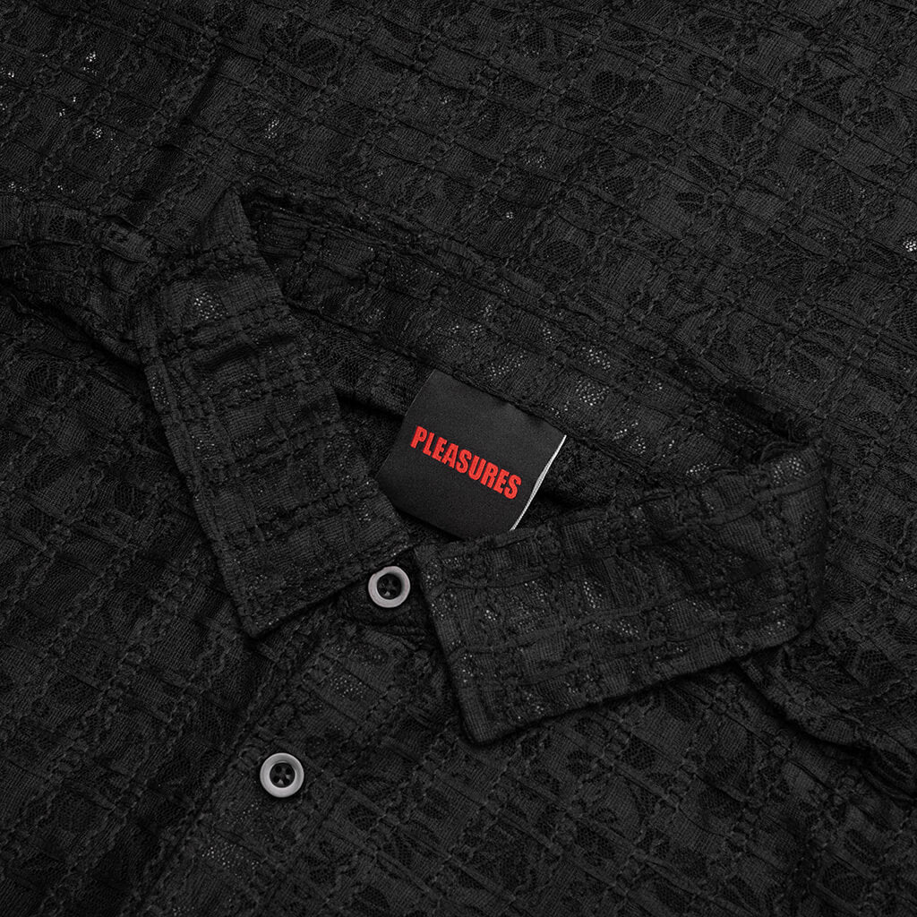 Lacy Button Down Black