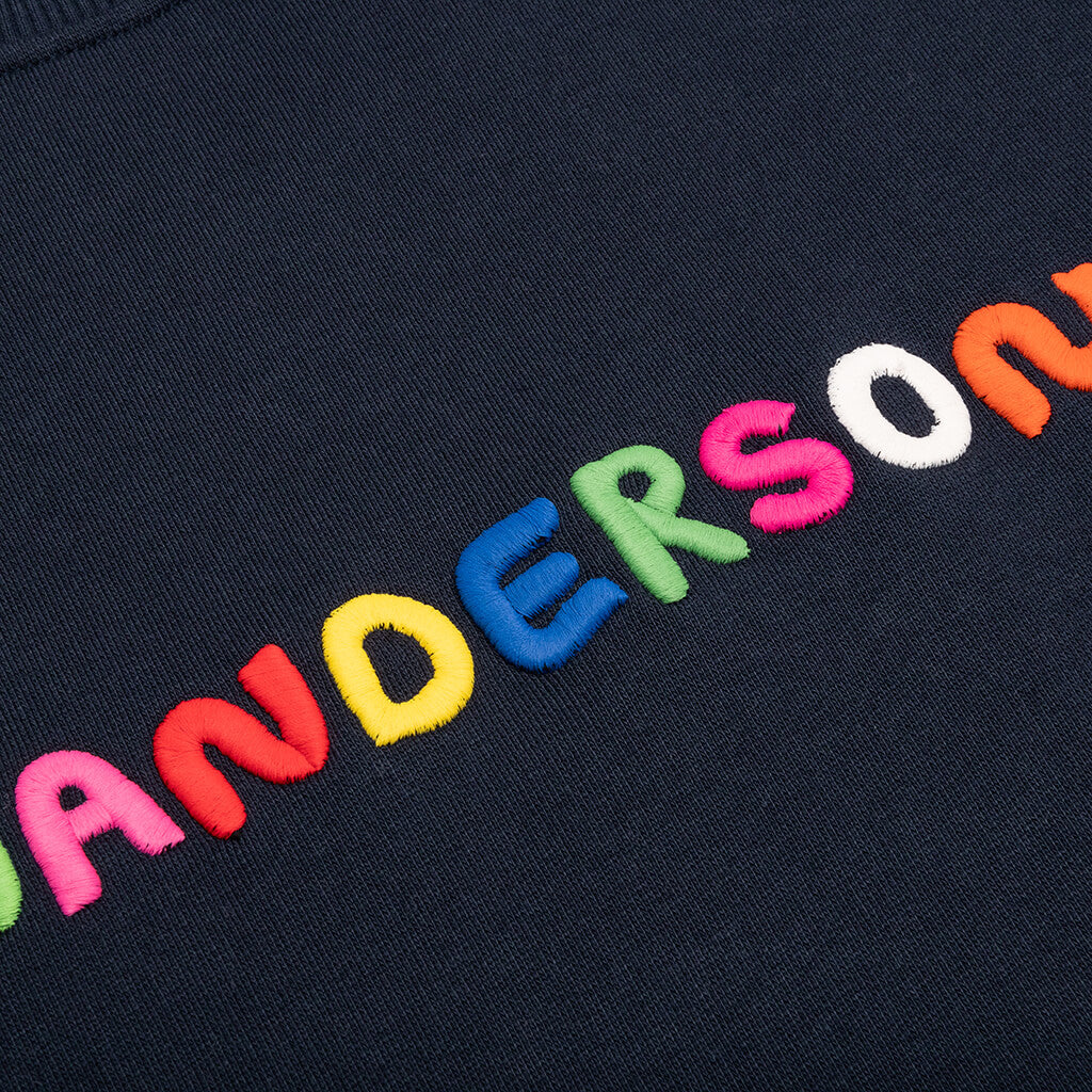 Logo Embroidery Sweatshirt Navy