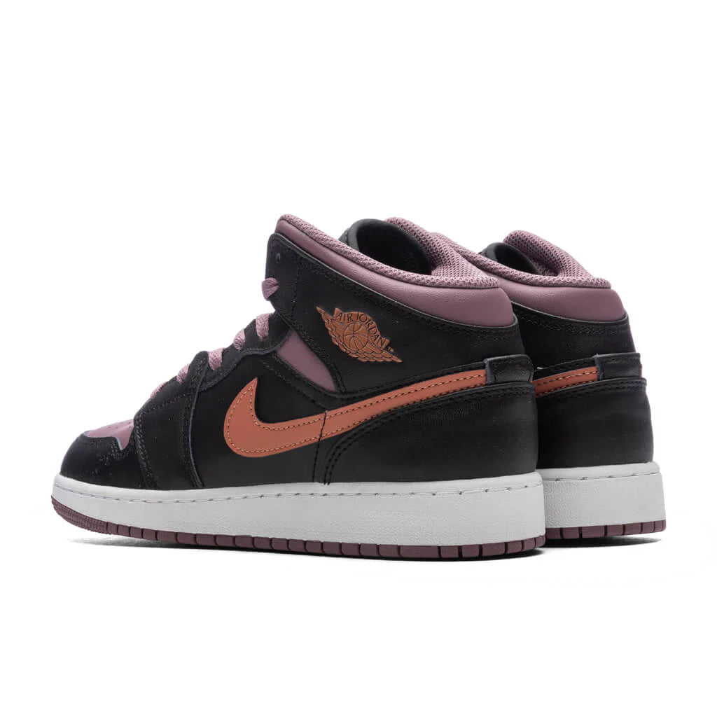 Air Jordan 1 Mid SE GS Black Sky J Orange Sky J Mauve