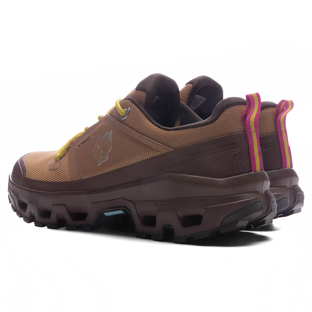 On x Sky High Farm Goods Womens Cloudrock Low WP Sphinx Chestnut