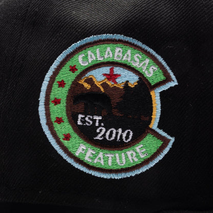 Feature x New Era Old English Calabasas Fitted Black Snow Grey