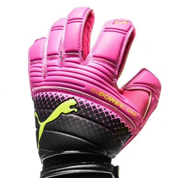 PUMA Evopower Grip 23 RC Goalkeeper Gloves Pink Glo Safety Yellow