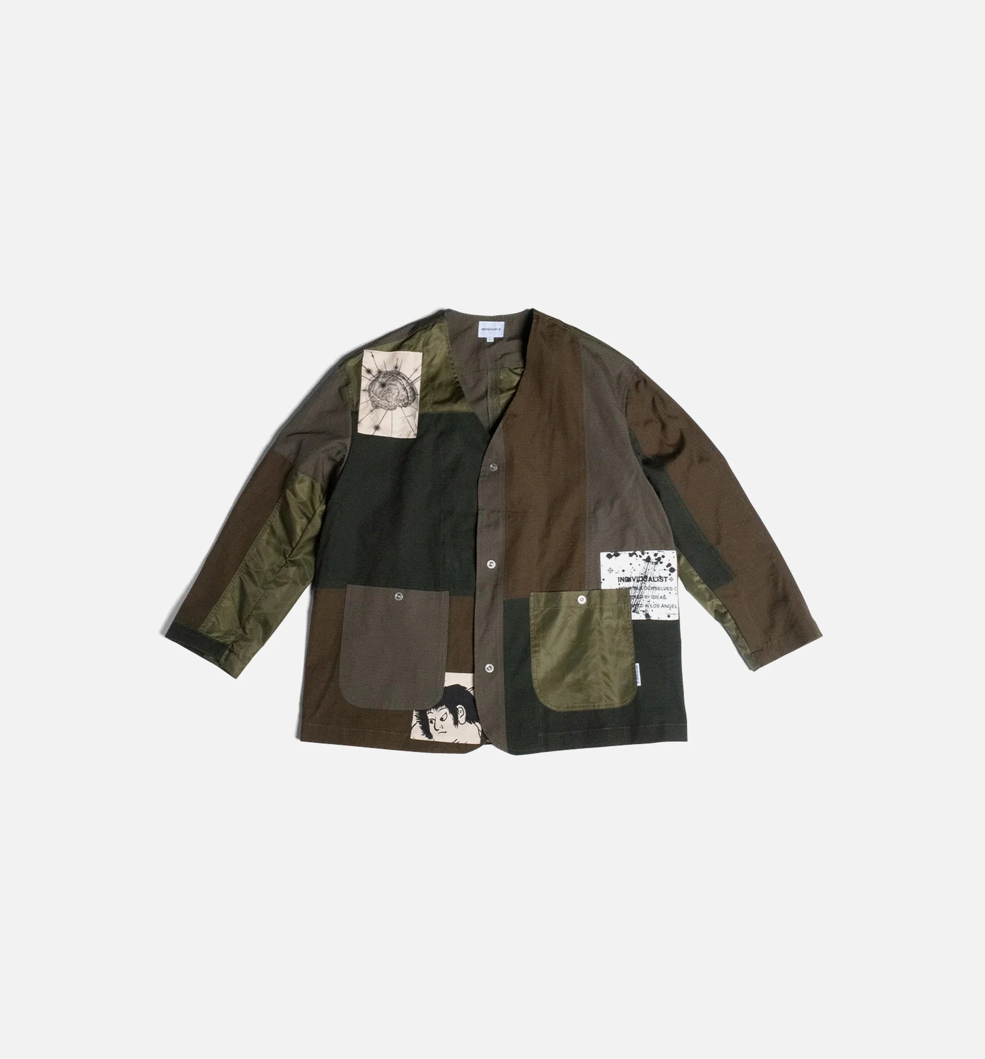 Patchwork Liner Mens Jacket Moss