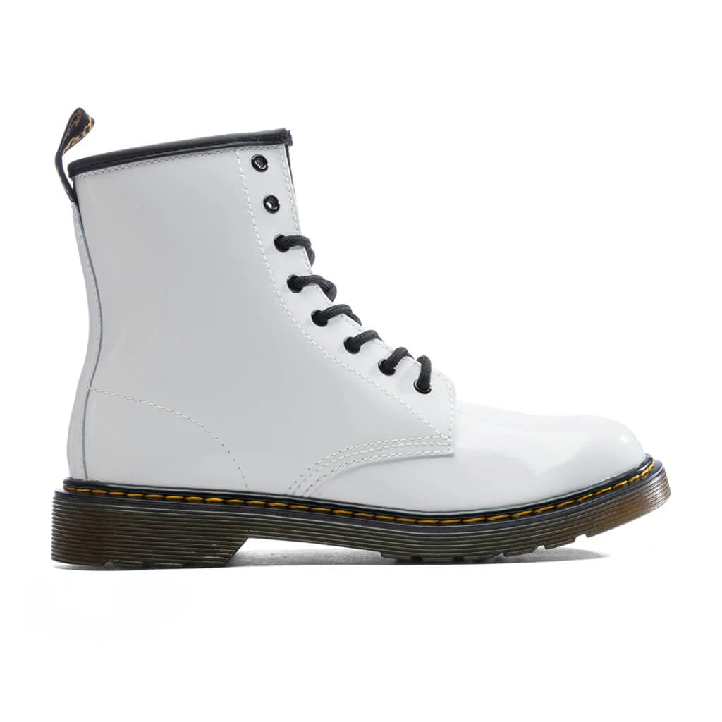 Youth 1460 Patent Leather Boots White Patent Lamper