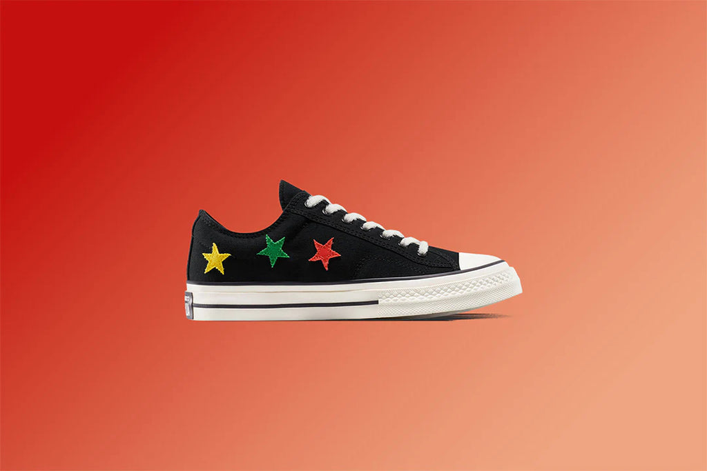 Converse x Daily Paper Star Player 76 Ox Black Fern Green Cyber Yellow