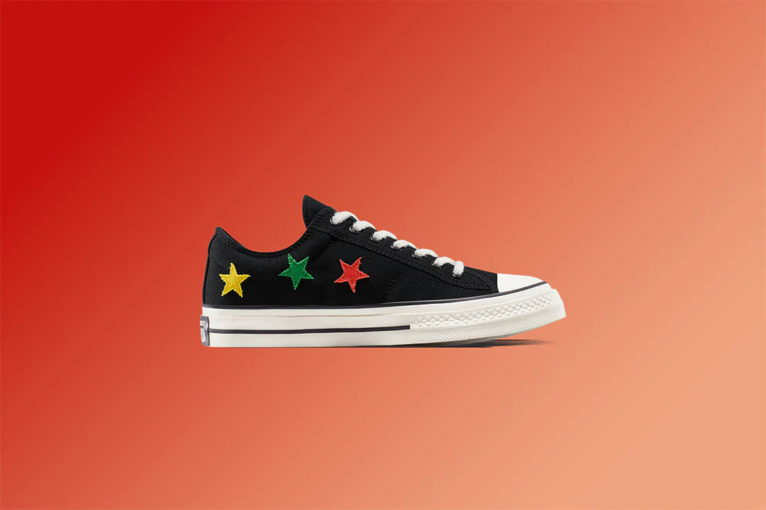 Converse x Daily Paper Star Player 76 Ox Black Fern Green Cyber Yellow