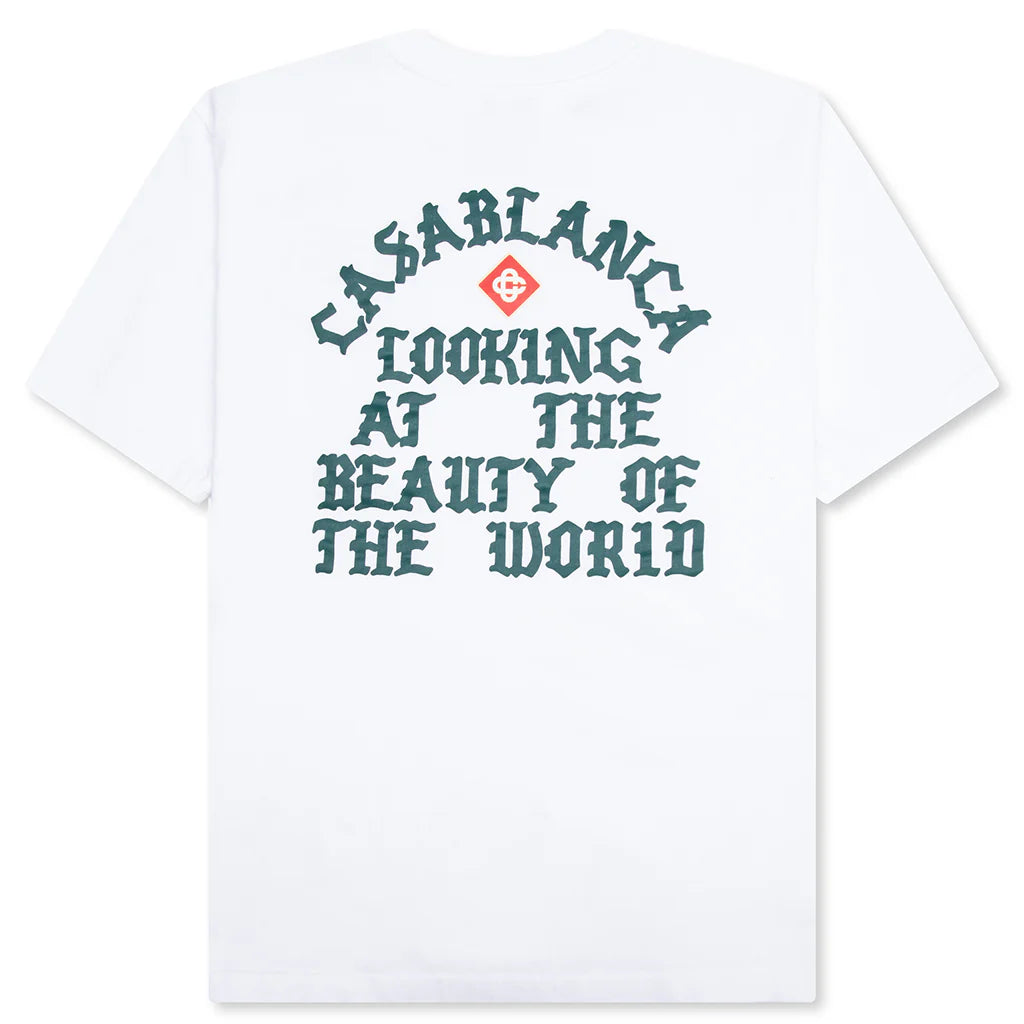 Beauty of the World Printed T Shirt White
