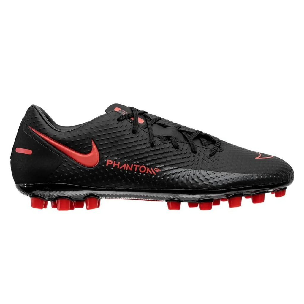 Nike Phantom GT Academy AG Artificial Grass Soccer Cleats Black Chile Red Dark Smoke Grey
