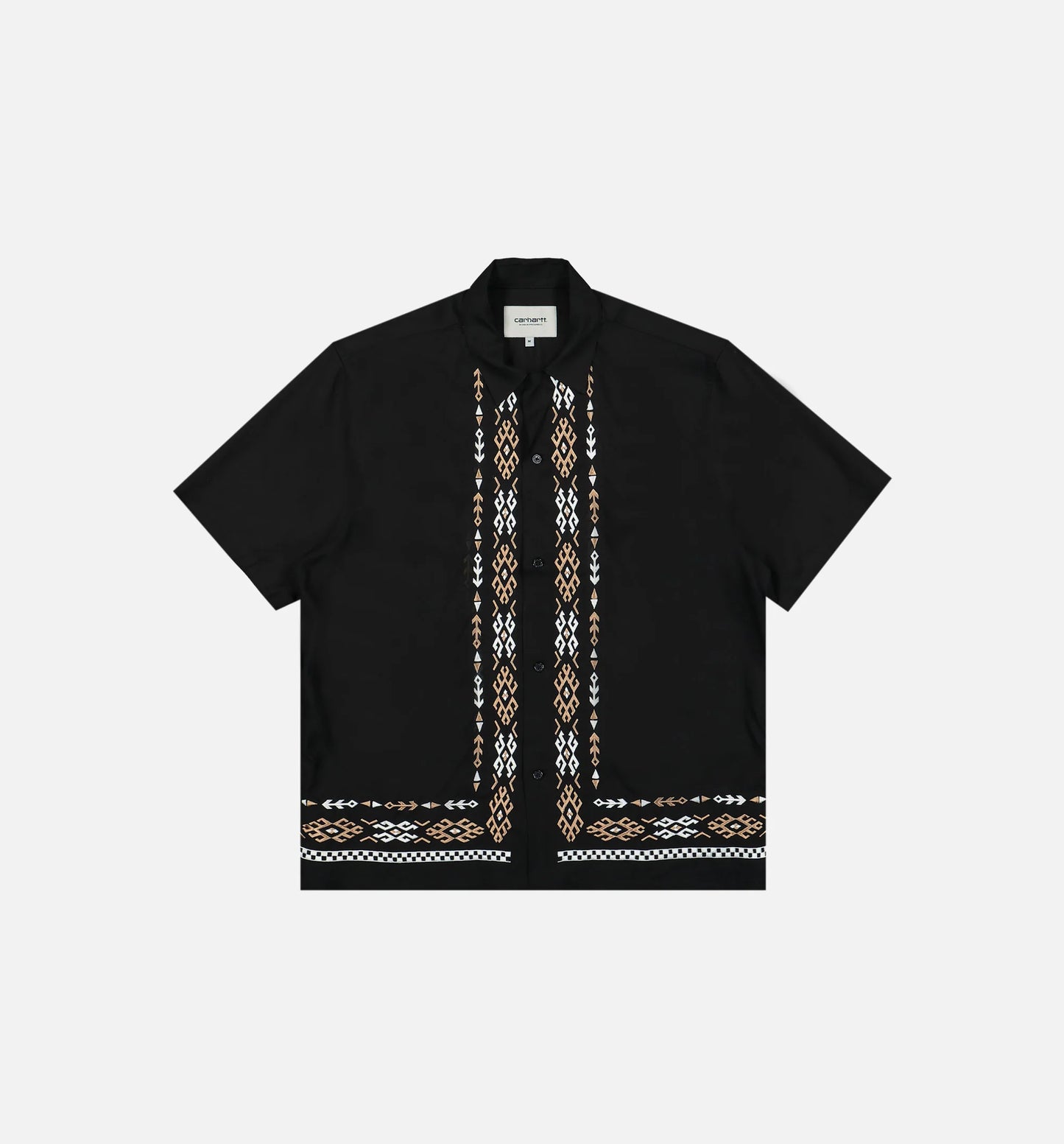 Coba Viscose Mens Short Sleeve Shirt Black
