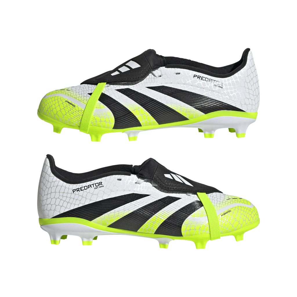 adidas Predator League Fold Over Tongue Youth Firm Multi Ground Soccer Cleats White Black