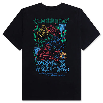 Pentathlon Screen Printed T Shirt Black