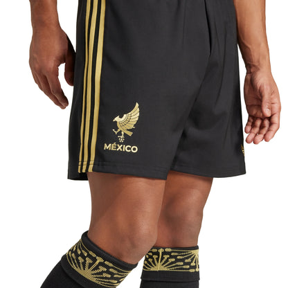adidas Mexico 25 Gold Mens Soccer Shorts Black