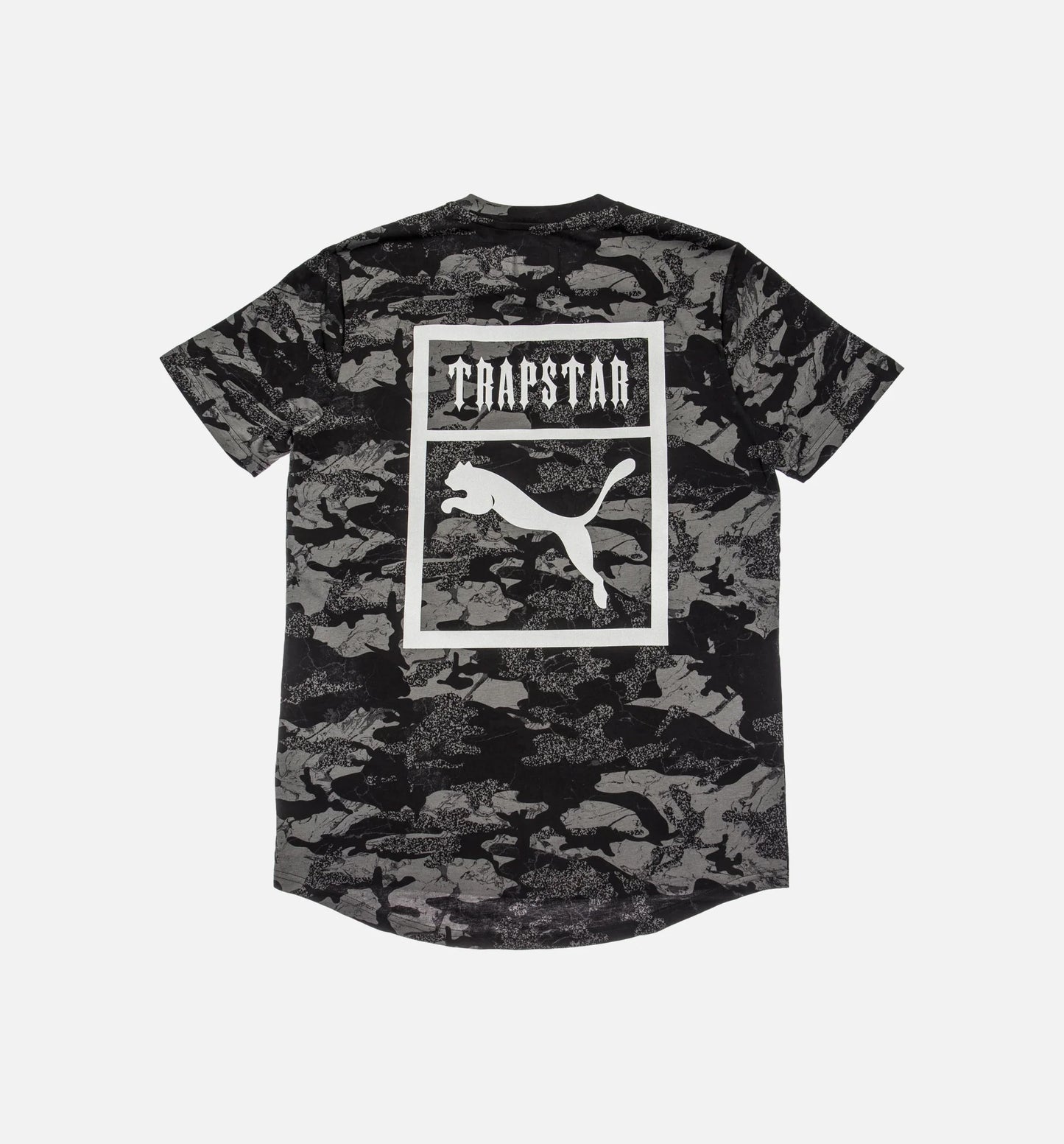 Trapstar Logo Mens Short Sleeve Tee Black Camo