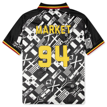 Smiley International Flags S S Soccer Jersey Black White