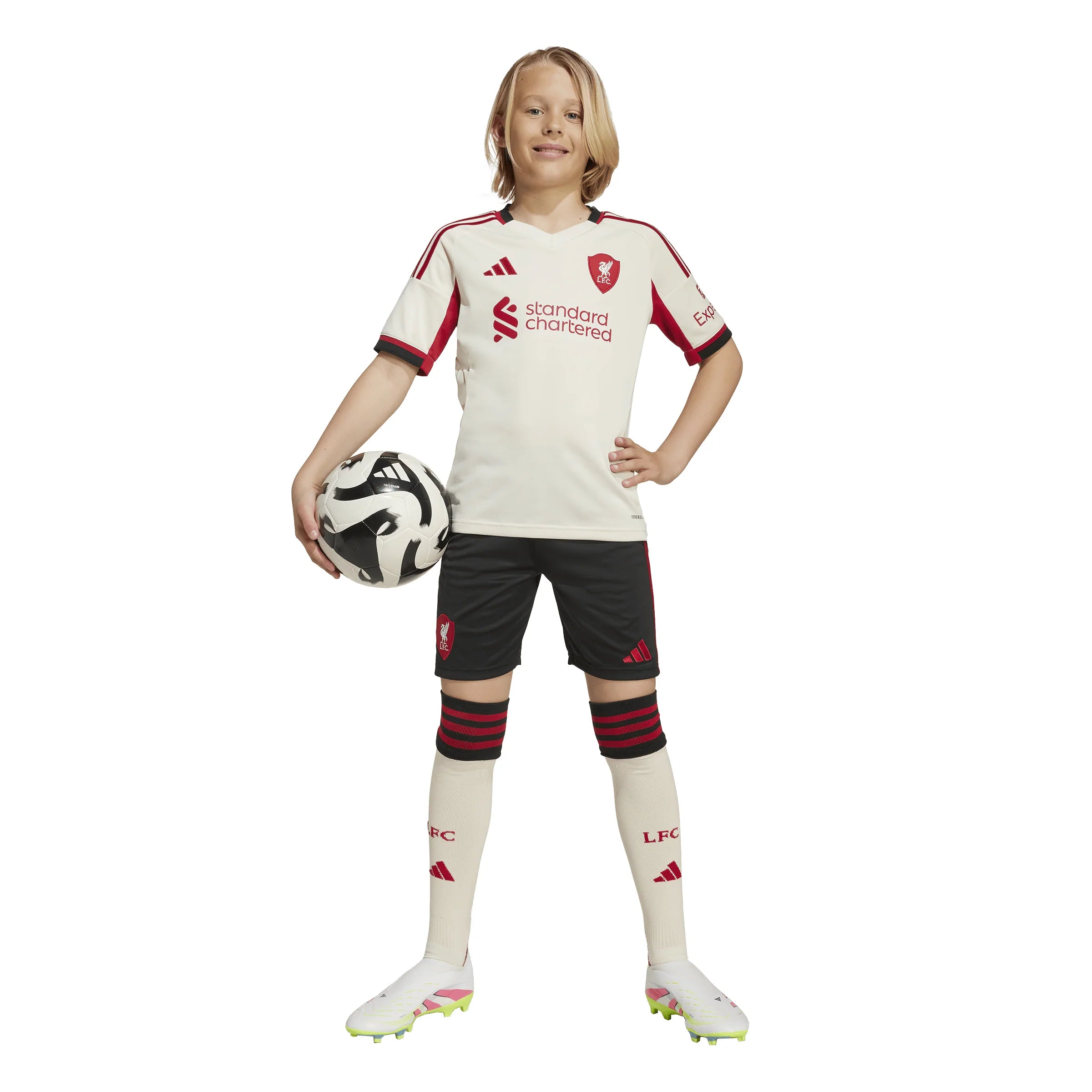 adidas Liverpool FC Away Youth Soccer Jersey 25 26 White