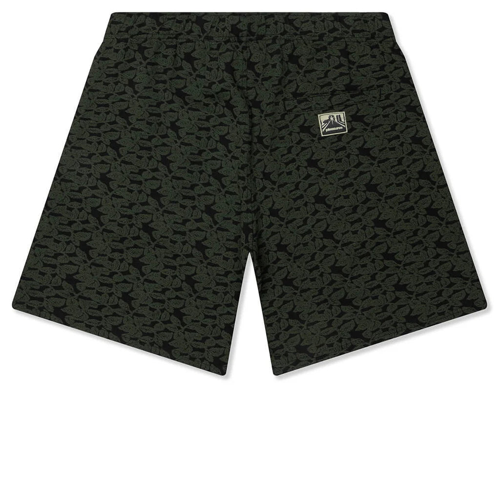 Leaf Jacquard Shorts Dark Olive