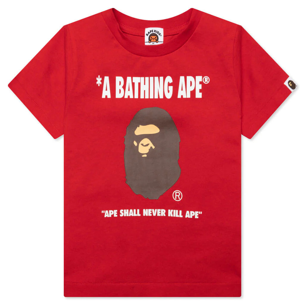 Kids Ape Head Tee Red