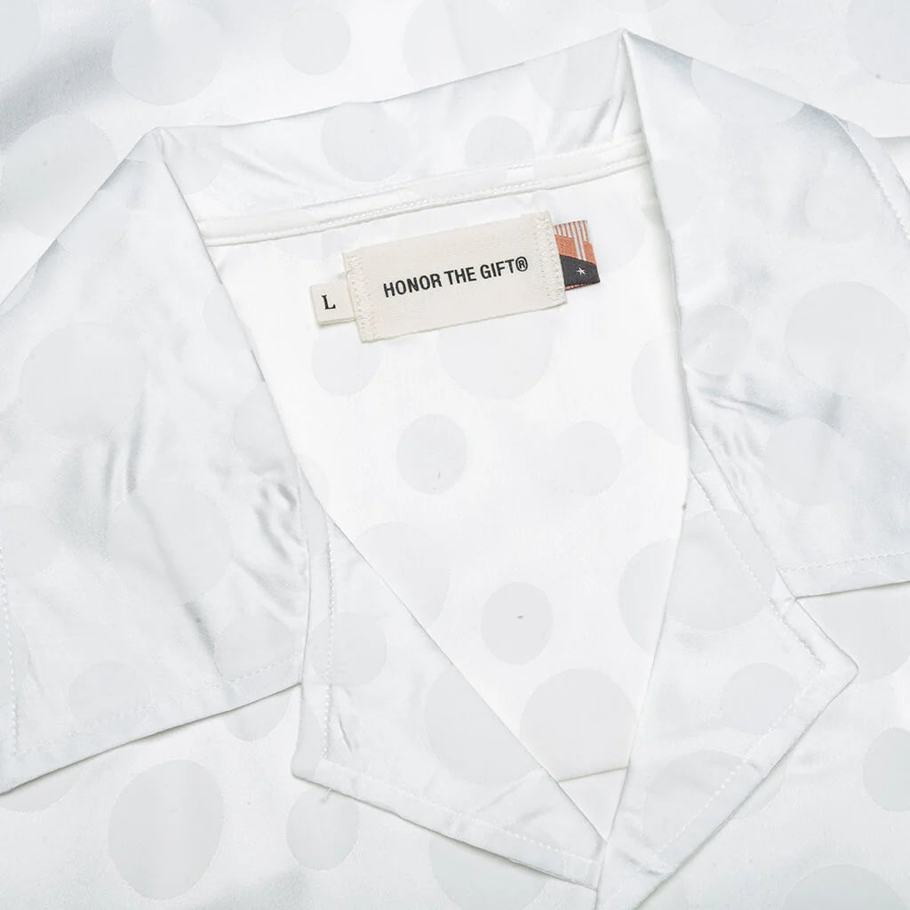 Polka Dot Camp Shirt White
