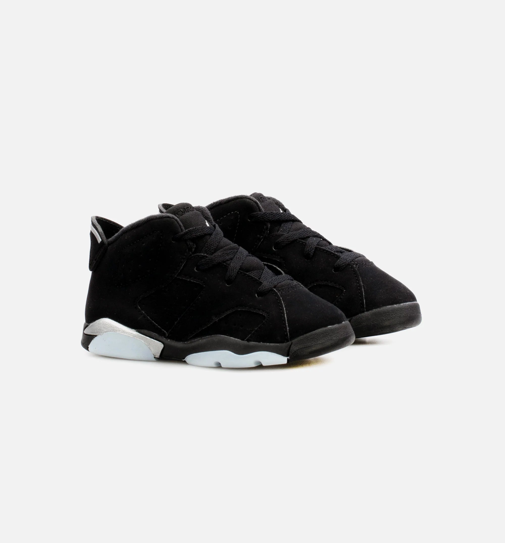 Air Jordan 6 Retro Metallic Silver Infant Toddler Lifestyle Shoe Black
