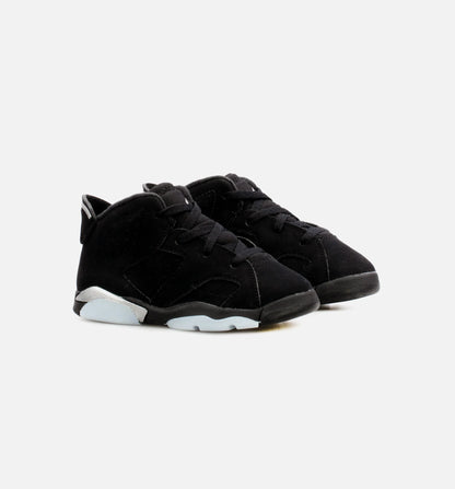 Air Jordan 6 Retro Metallic Silver Infant Toddler Lifestyle Shoe Black