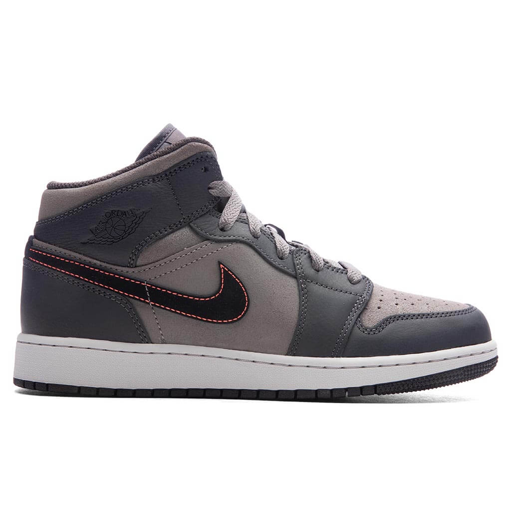 Air Jordan 1 Mid SE BG GS Night Stadium Black Flat Pewter