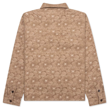 Floral Cover Shirt Tan