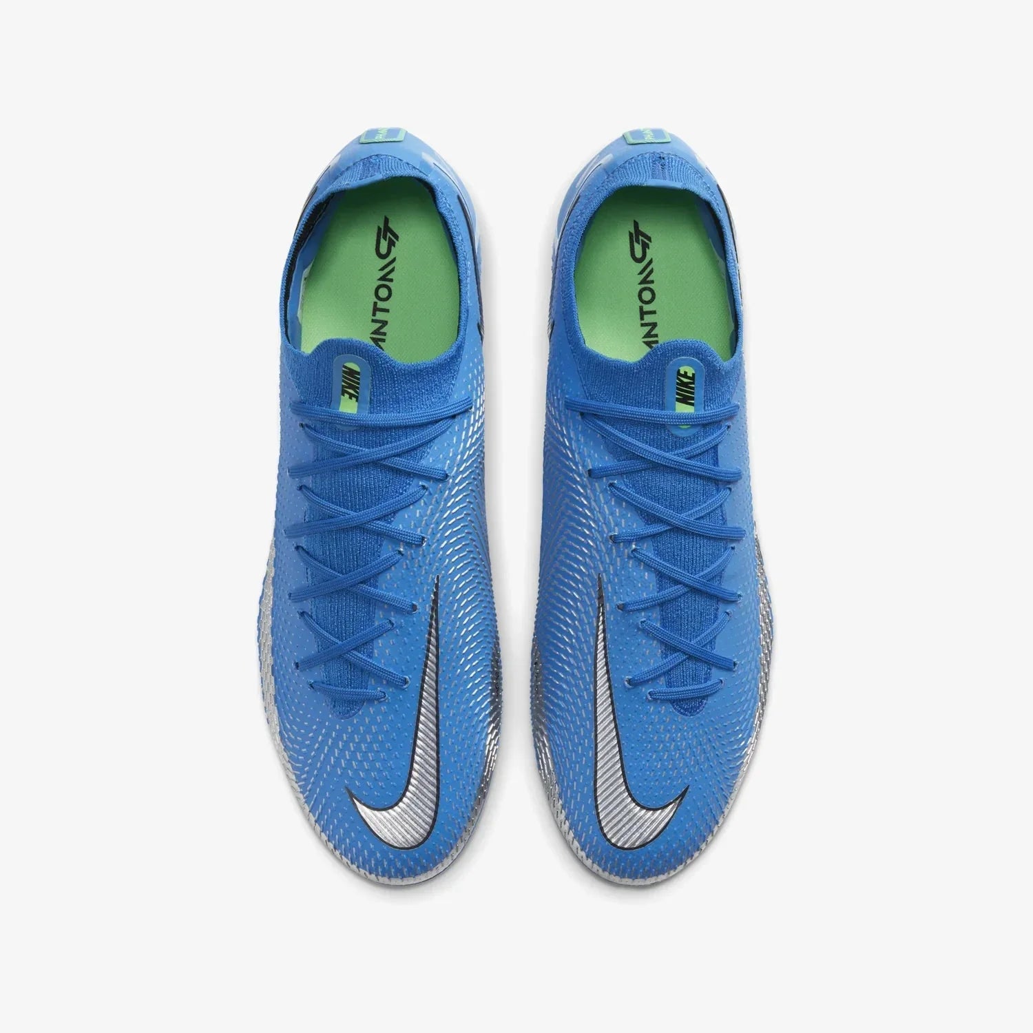 Nike Phantom GT Elit FG Firm Ground Soccer Cleats Blue Silver Green