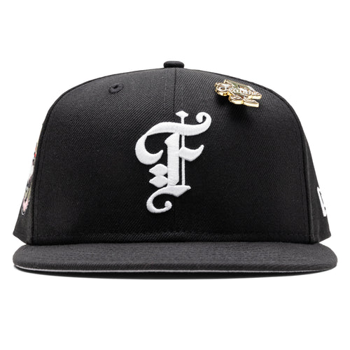 Feature x New Era 59FIFTY Fitted Old English F Calabasas Black White