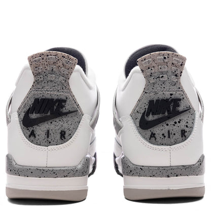 Air Jordan 4 Retro White Cement Summit White Fire Red Cement Grey Black