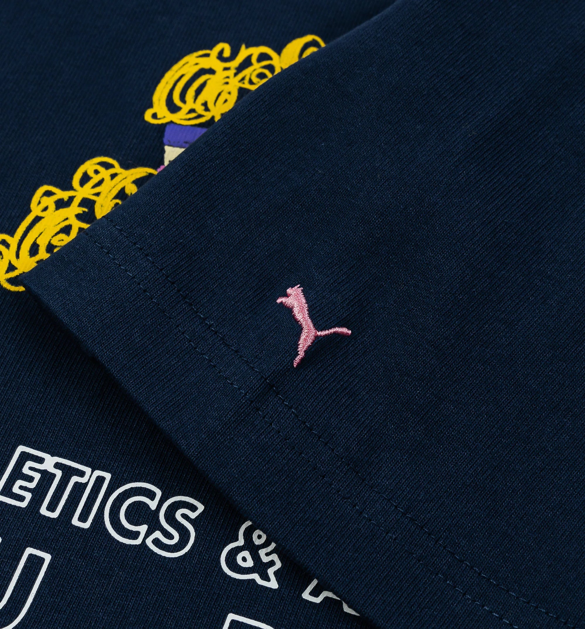 Puma x Kidsuper Academy Graphic Mens Short Sleeve Shirt Navy Pink