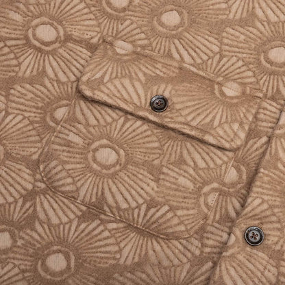 Floral Cover Shirt Tan