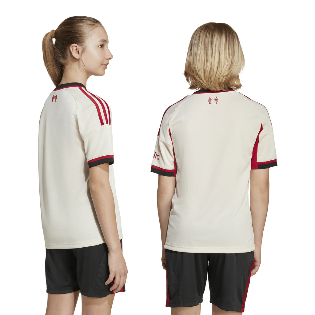 adidas Liverpool FC Away Youth Soccer Jersey 25 26 White