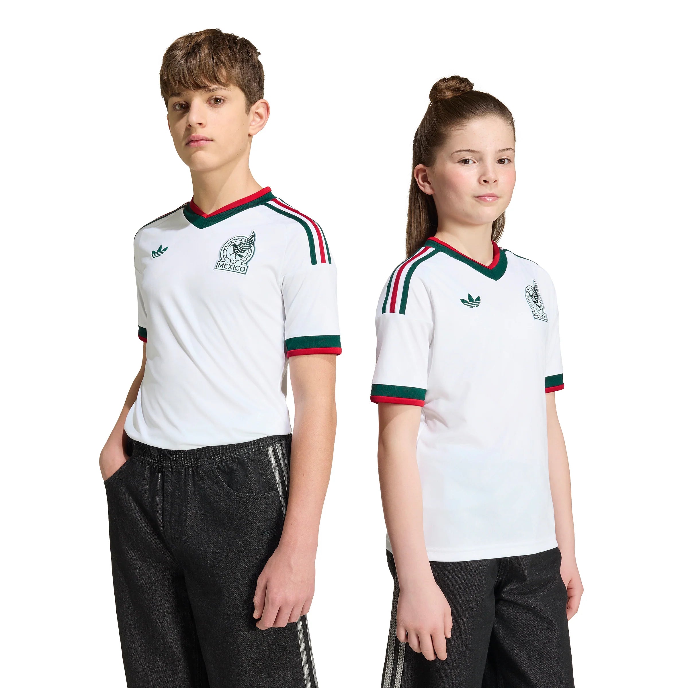 adidas Mexico Away Youth Soccer Jersey 2026 White
