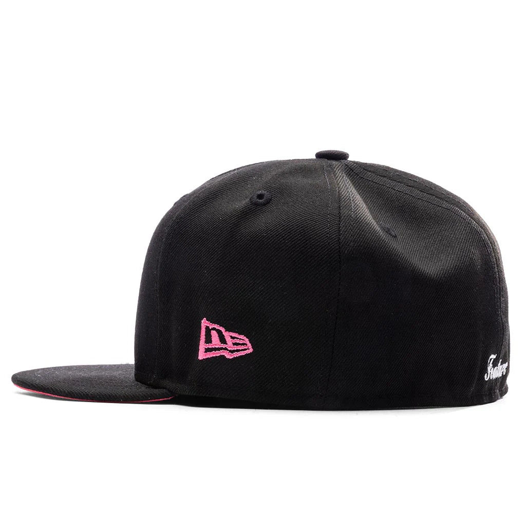 Feature x New Era Old English Plaza Fitted Black Pink Glow